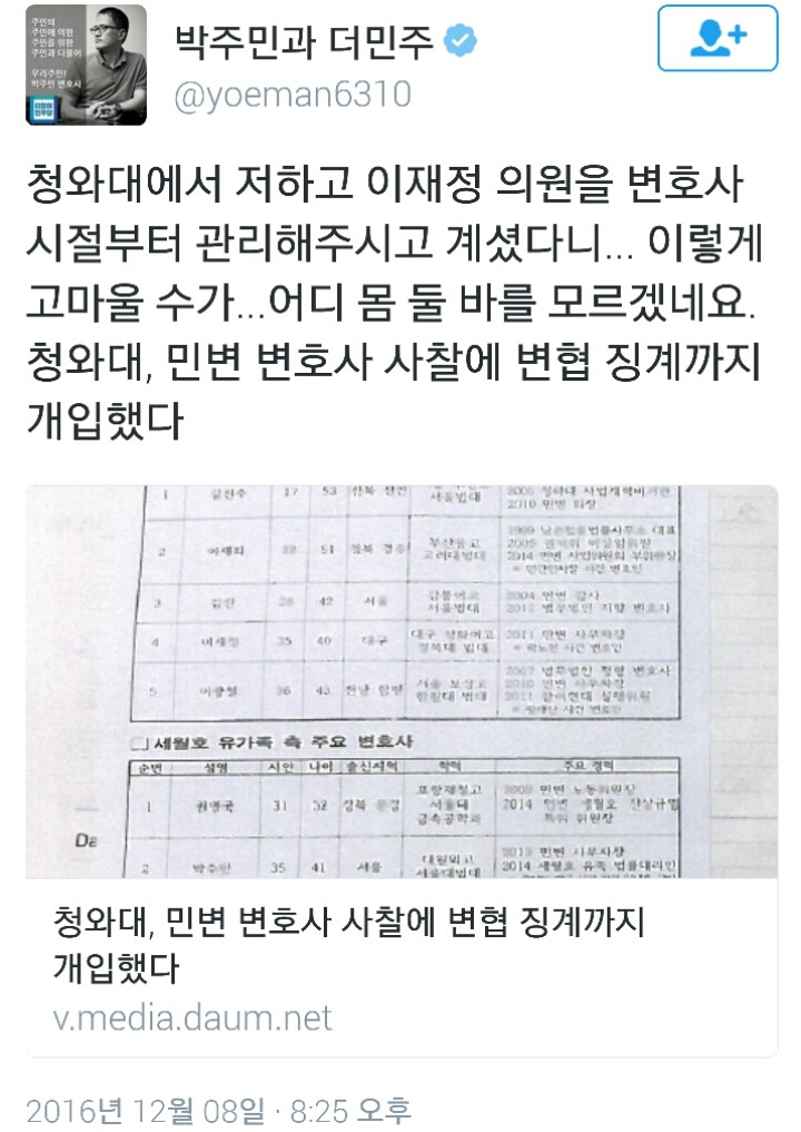 박주민 의원 사찰 당하고 있음ㄷㄷㄷ | 인스티즈