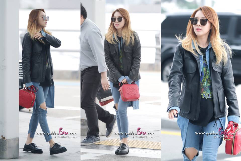 상큼한 여돌(?) 산다라박 160921 인천공항 출국 | 인스티즈