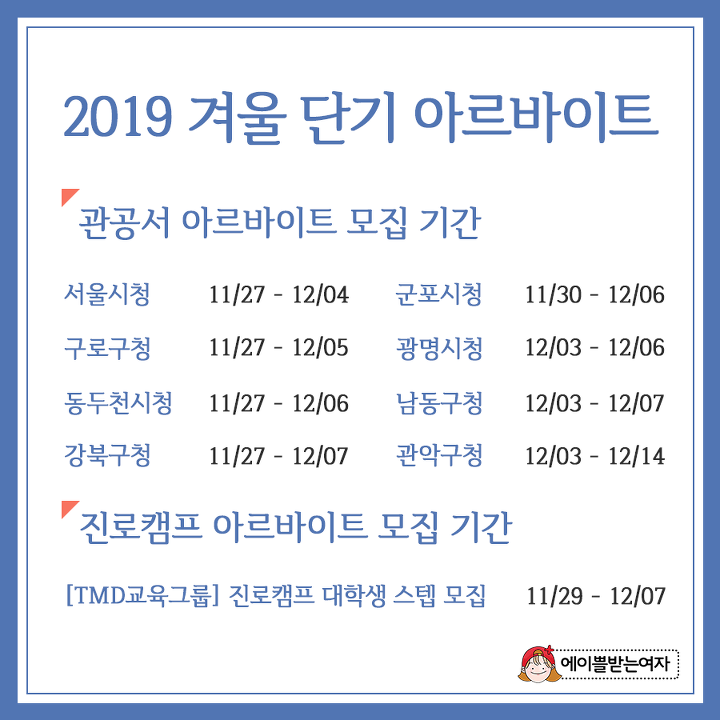 2019 알바 상식 알아보기+단기 알바 추천! (feat.관공서 알바) | 인스티즈
