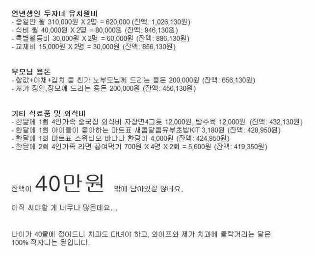 연봉 6천 외벌이 가정의 현실.jpg | 인스티즈